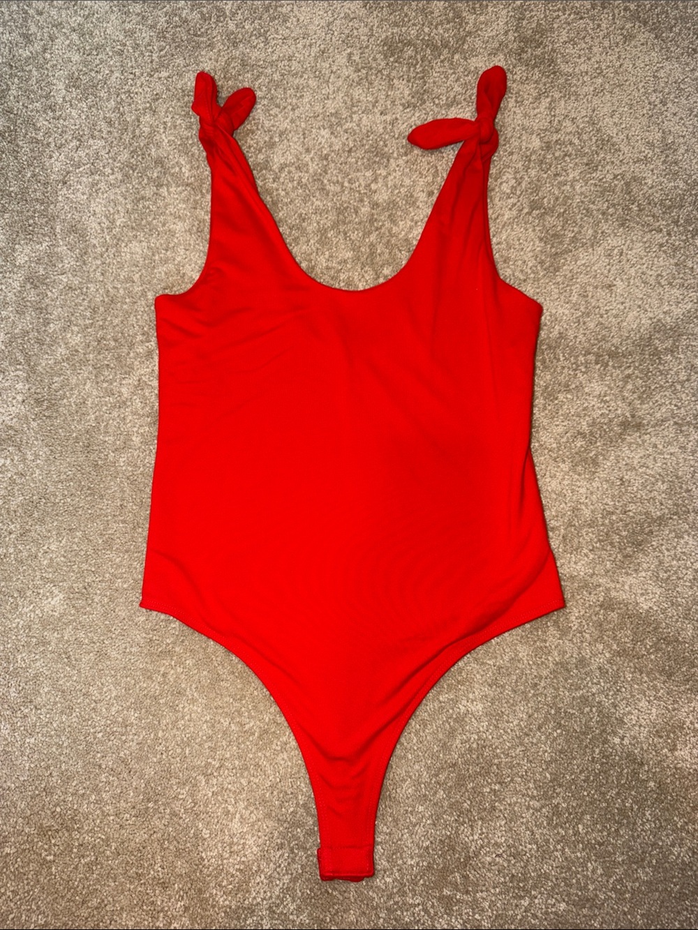 Red Knot Strap One-Piece Bodysuit